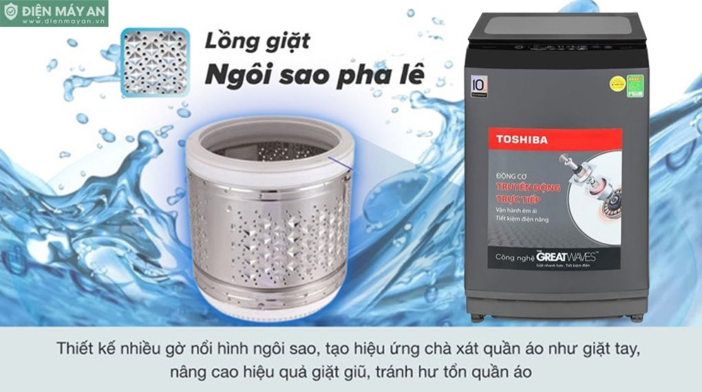 Máy giặt Toshiba Inverter 13 kg AW-DM1400LV(MK)